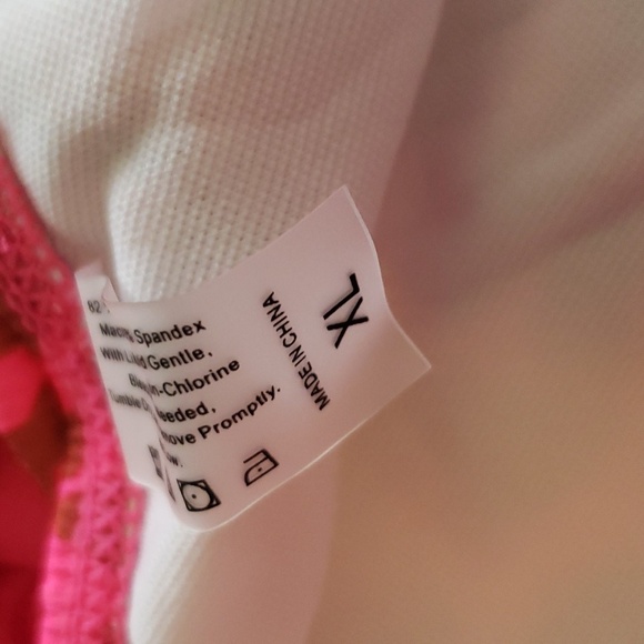 SPORLIKE Ruffle High Waist Swimsuit Hot Pink & Leopard Bikini Set Size XL - Picture 8 of 11